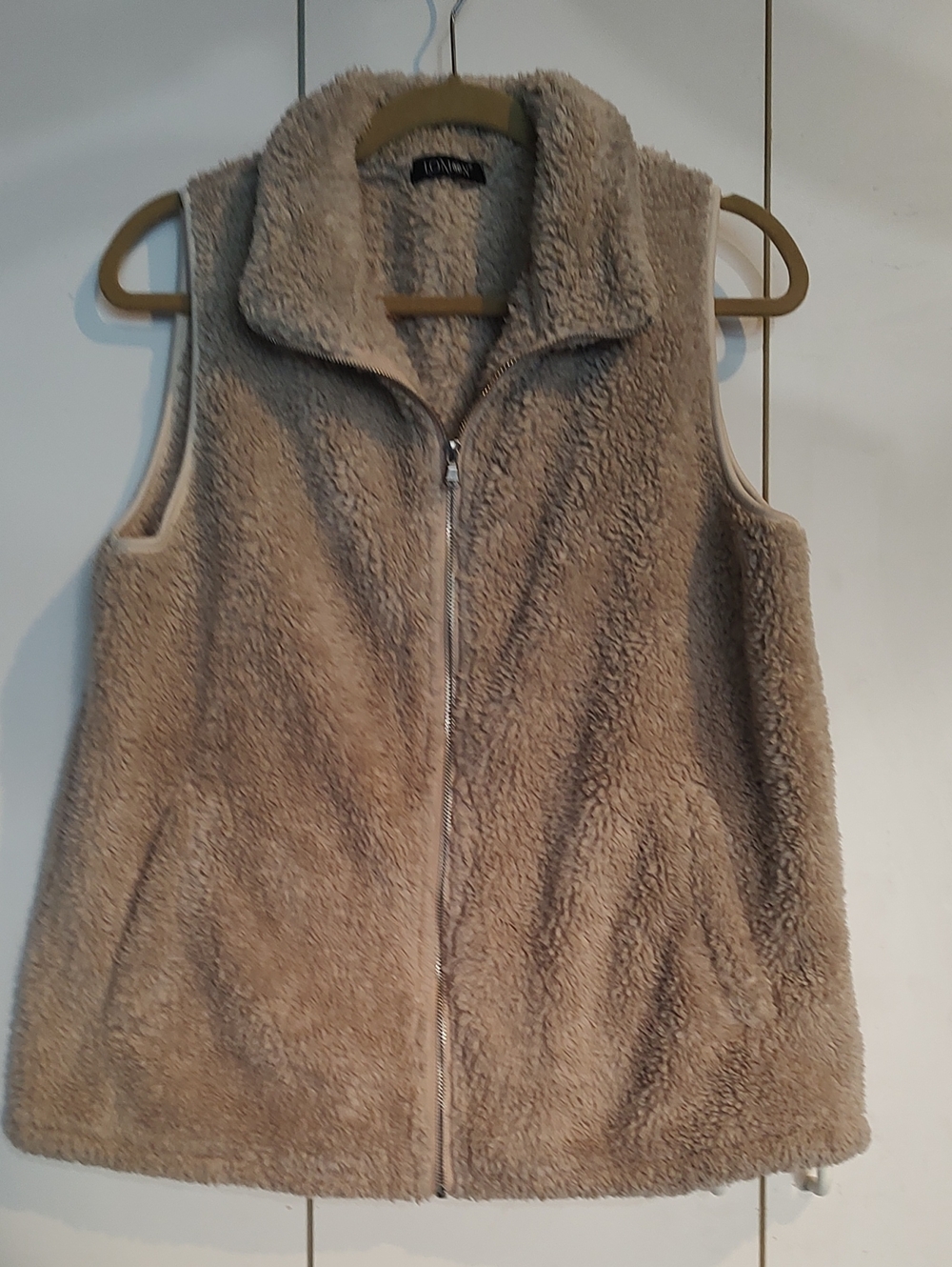 Cozy Taupe Sherpa Zip Vest By Lomon